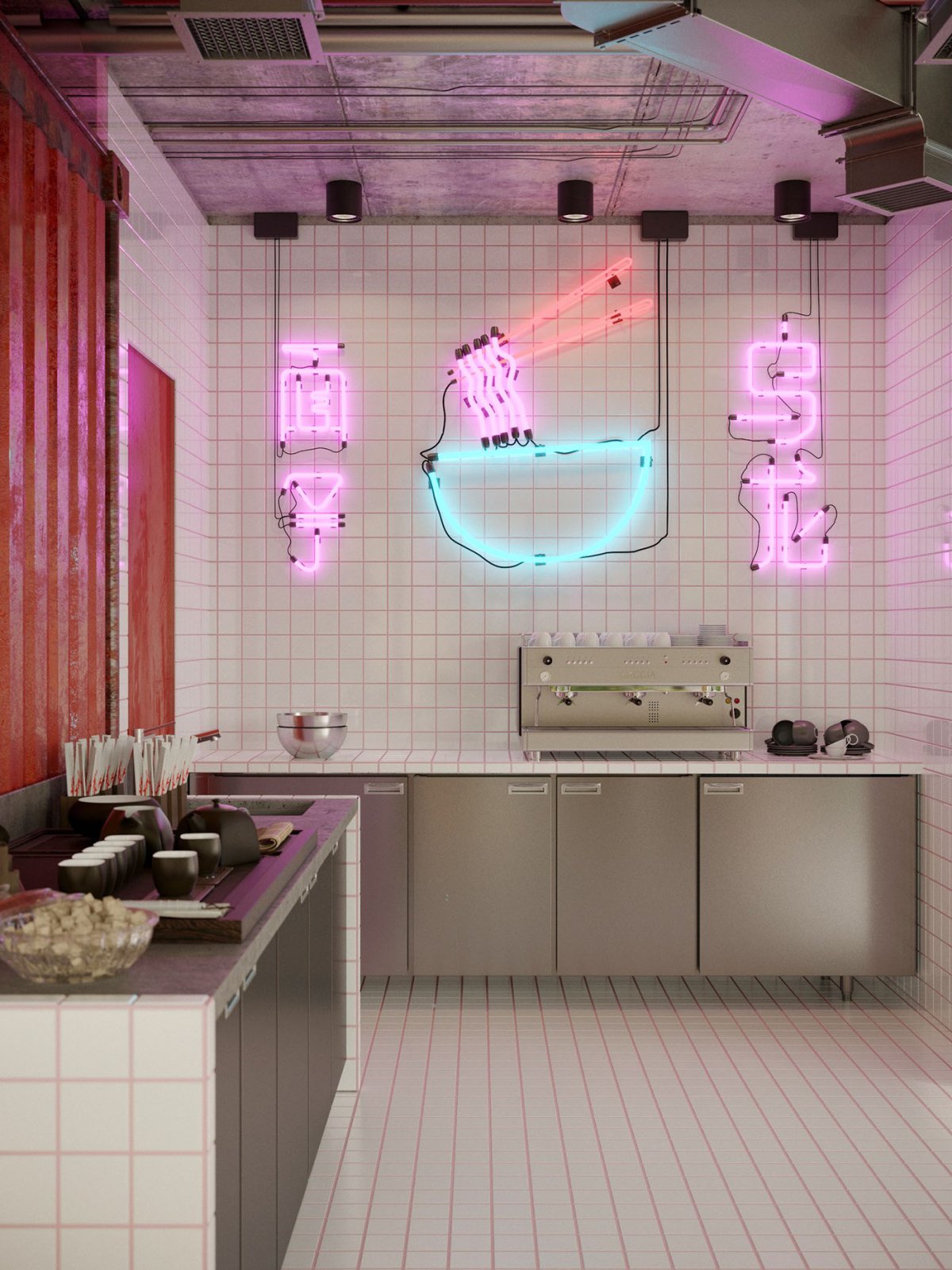 Неоновая вывеска бар