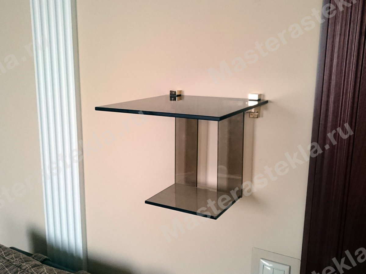 Полка стеклянная черная