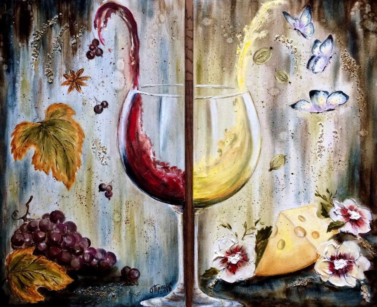Триптих с вином