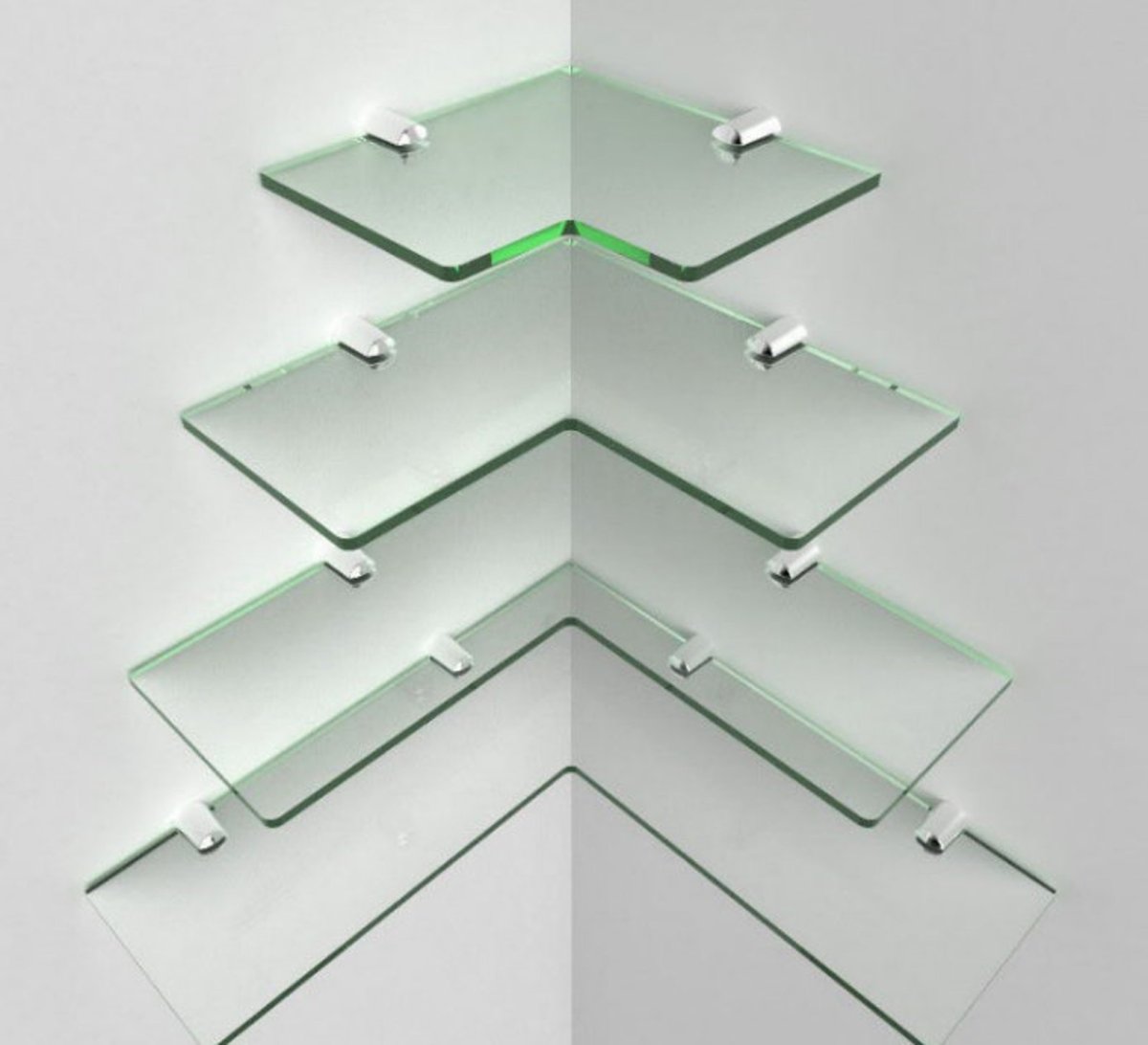 Стеклянные полочки в интерьере