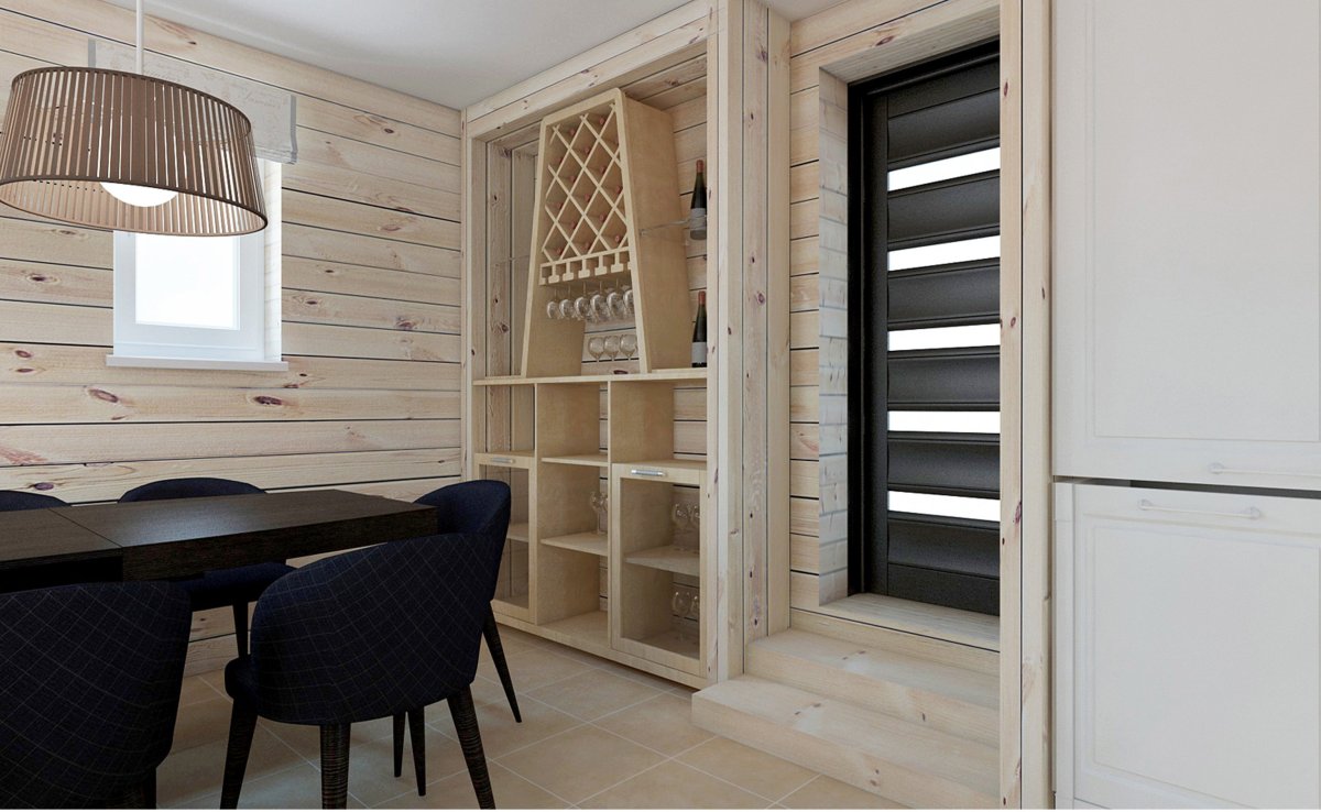 Кухня отделанная вагонкой