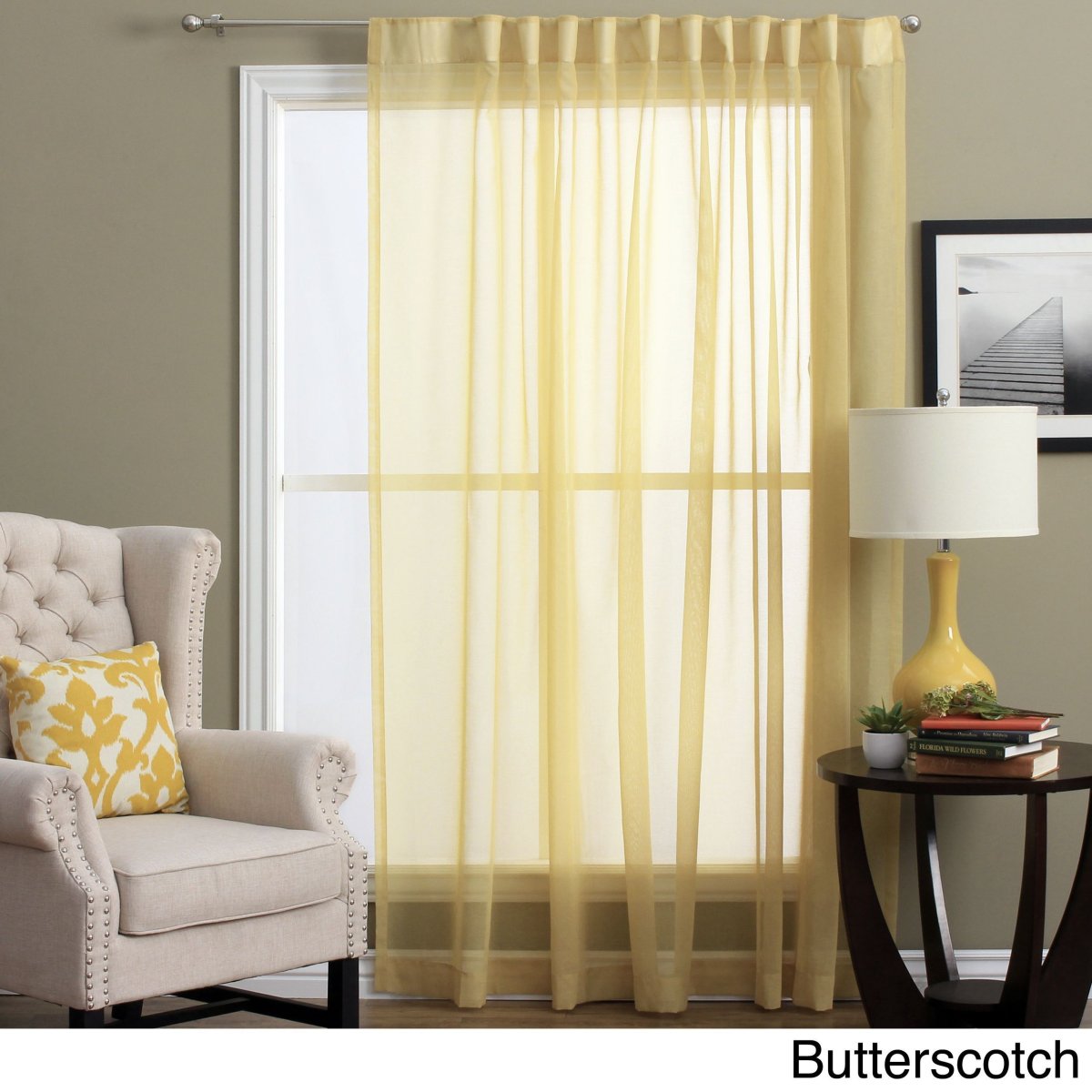 Бледно желтая тюль