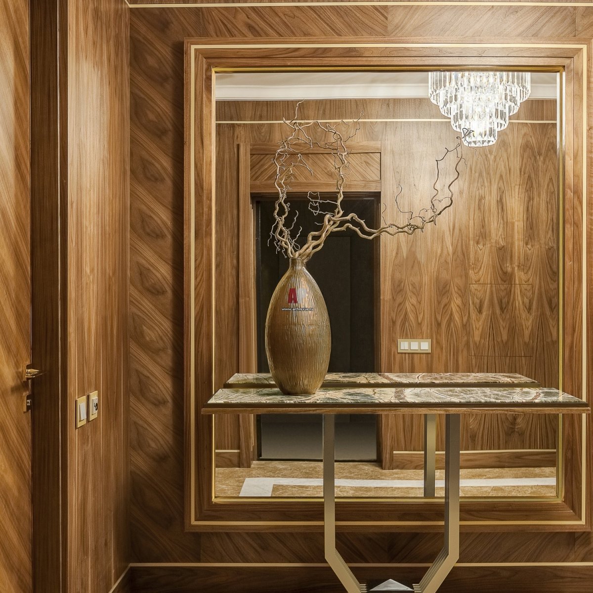 Стеновые панели шпон американского ореха