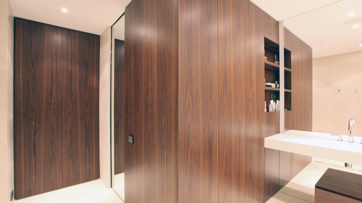 Стеновые панели из шпона для ванной