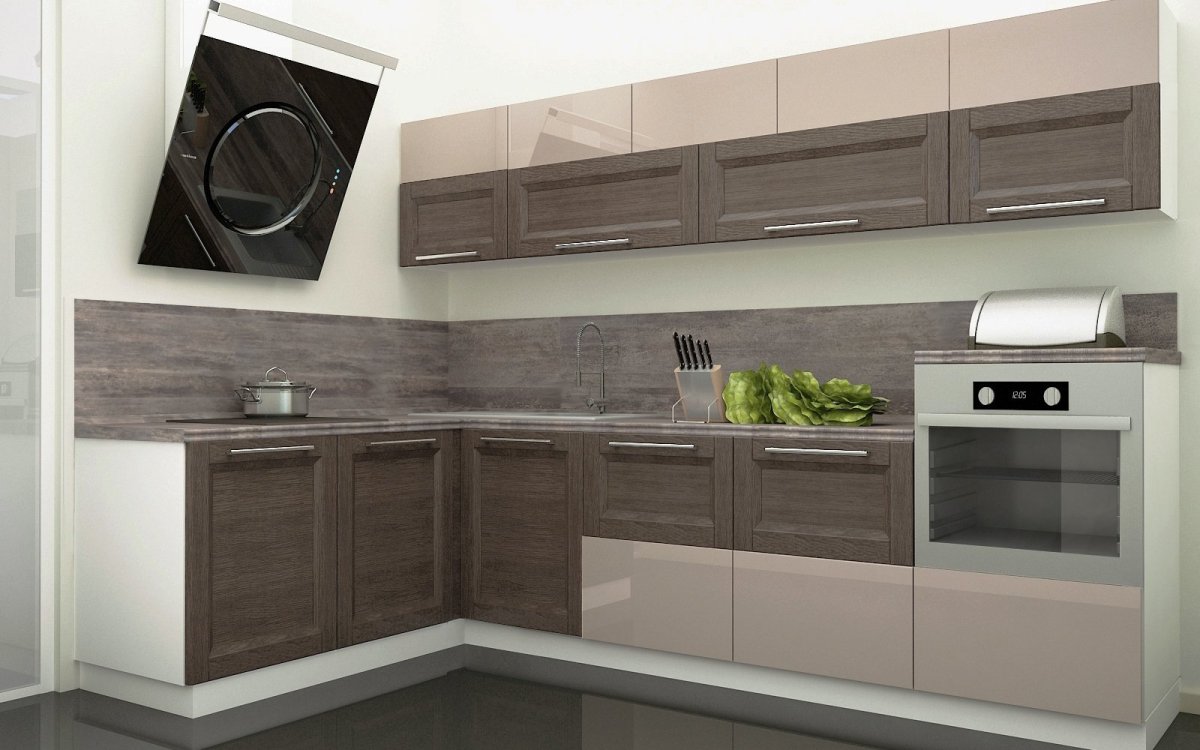 Кухня угловая мокко