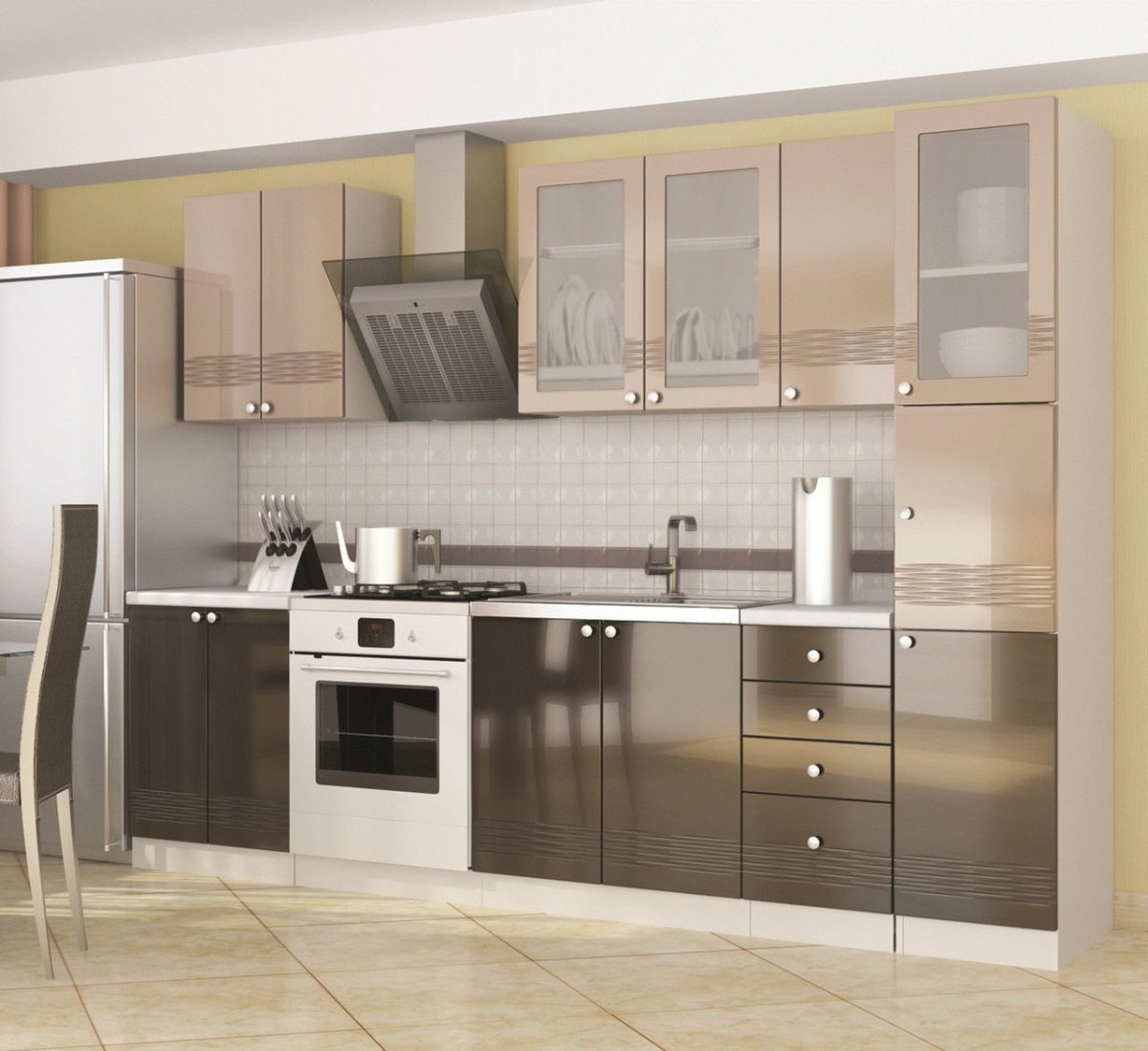 Кухня в бежевых тонах