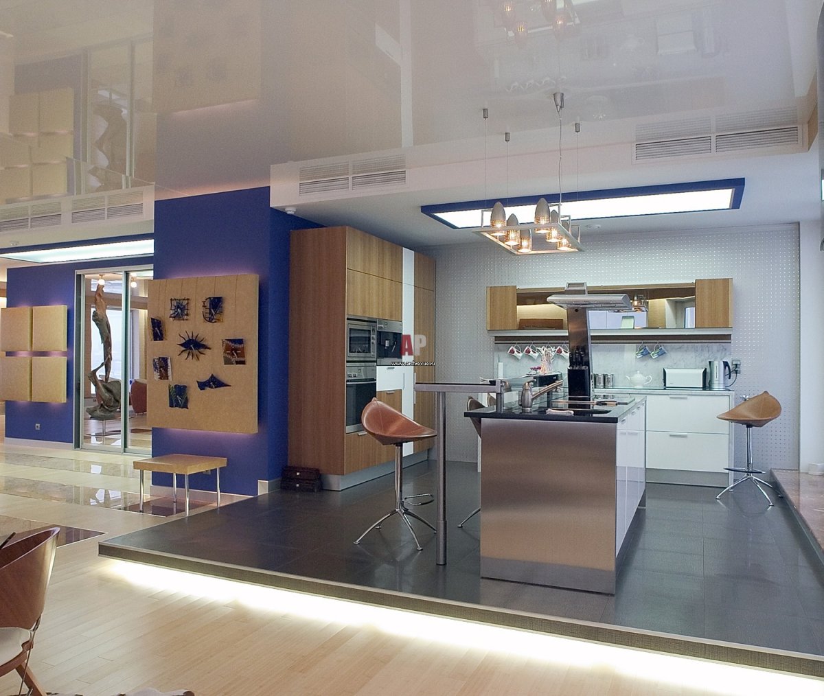 Отделка кухни в студии