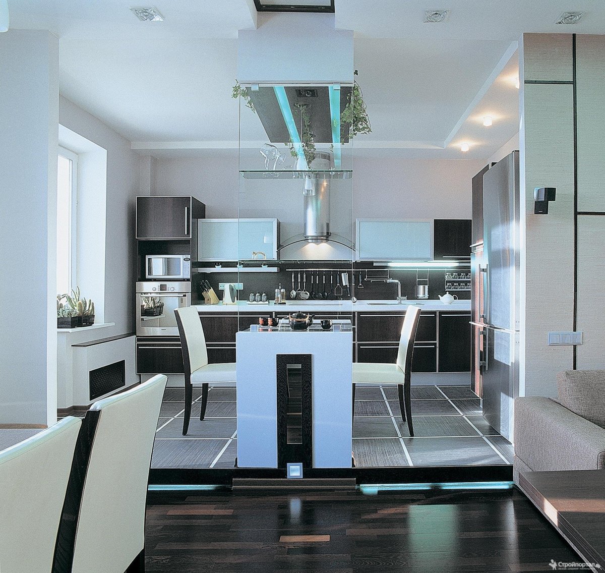 Интерьеры с разноуровневый полом