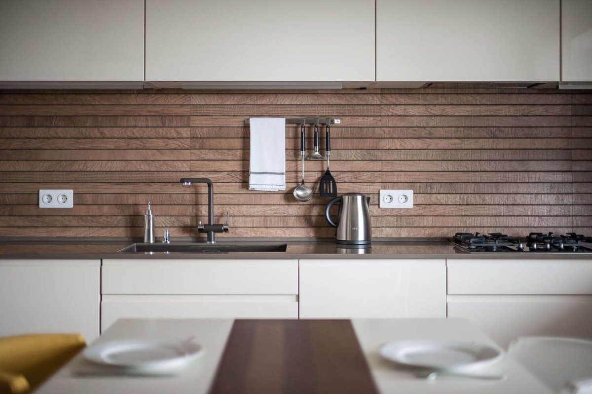 Фартук для кухни из дерева