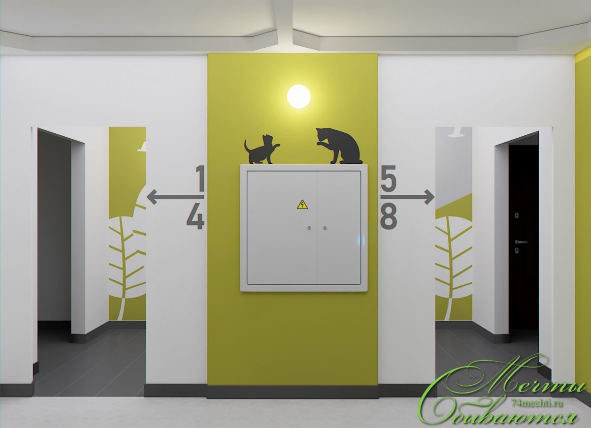 Подъезд в салатовых тонах