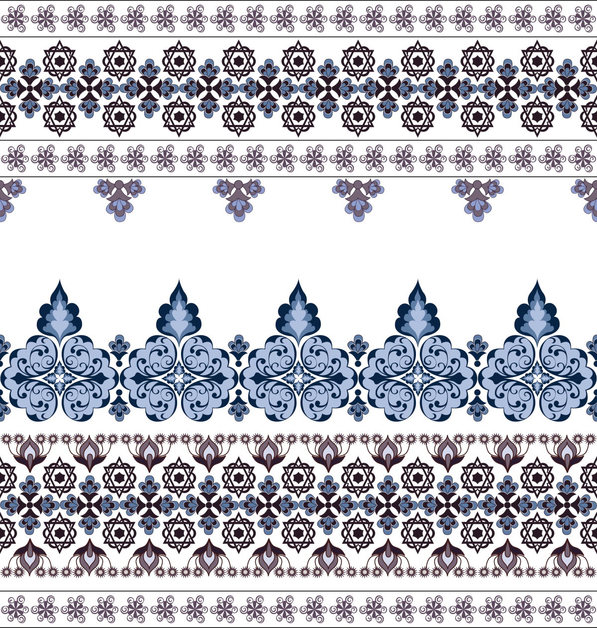 Цветочный узор в полосе