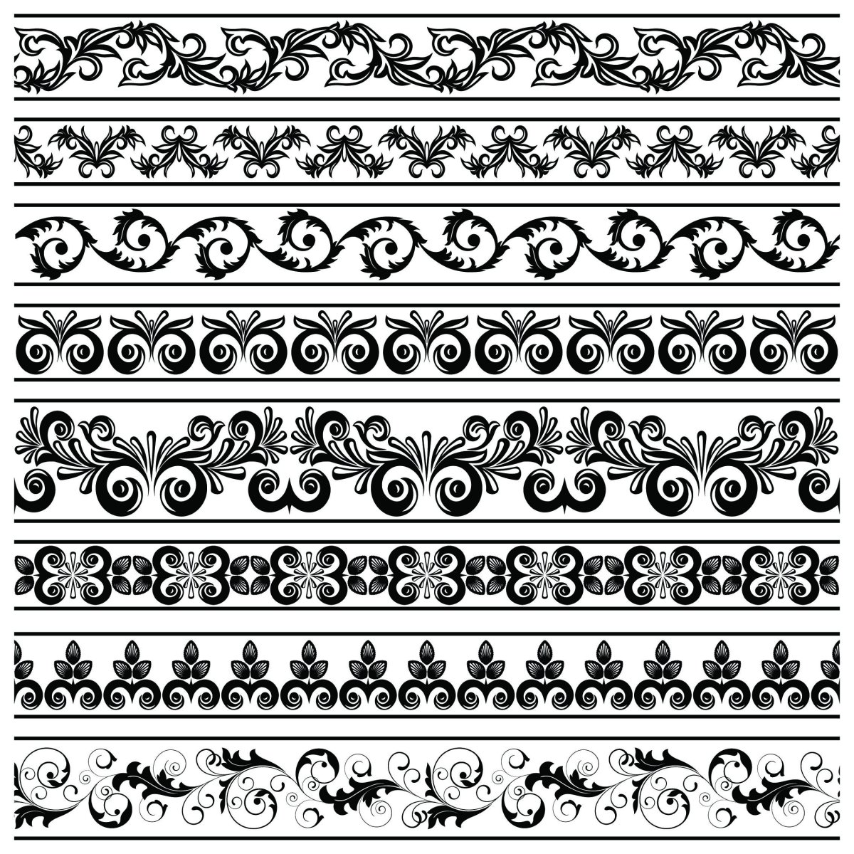 Бордюры для декупажа черно-белые