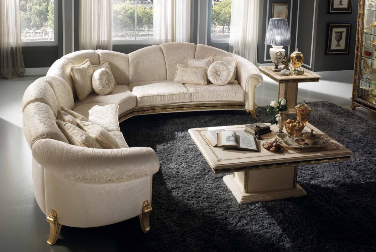 Современный полукруглый диван