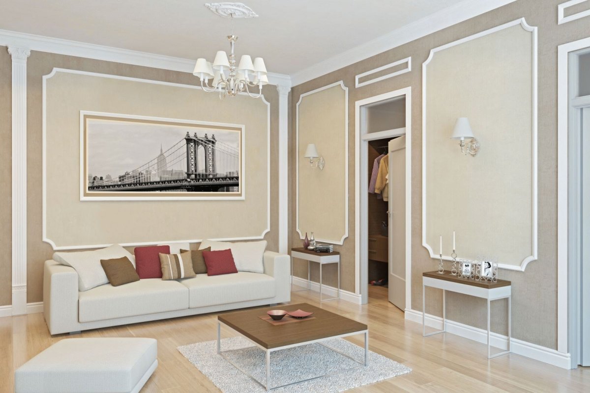 Молдинги в маленькой комнате