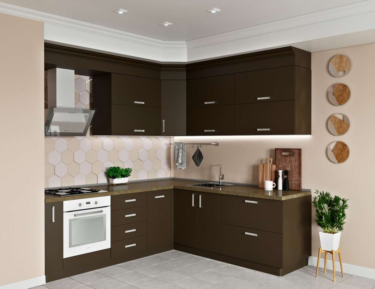 Кухня в коричневом цвете