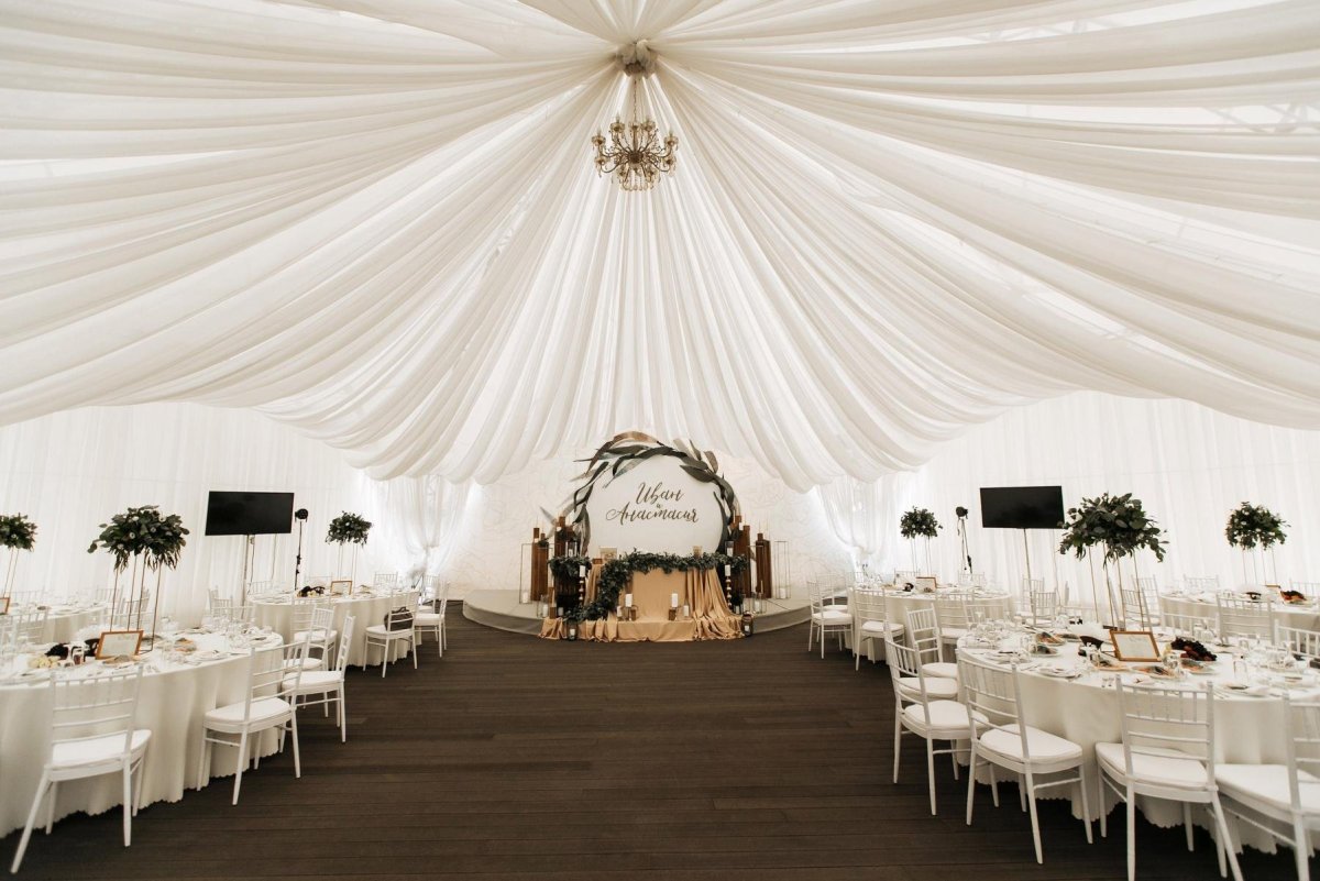 Украшение шатра на свадьбу