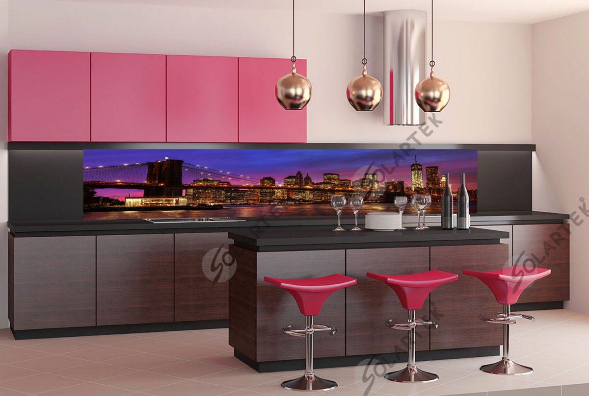 Зеркальные скинали для кухни