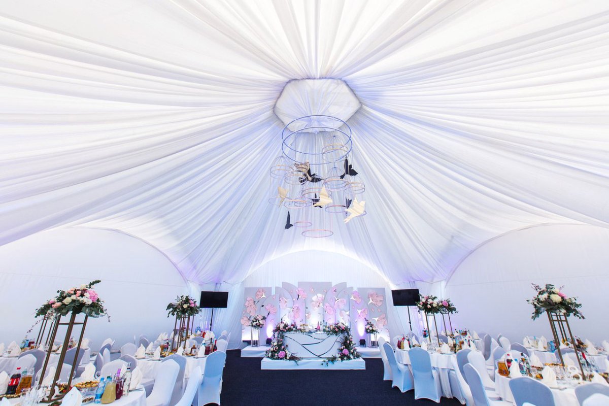 Украшение шатра на свадьбу