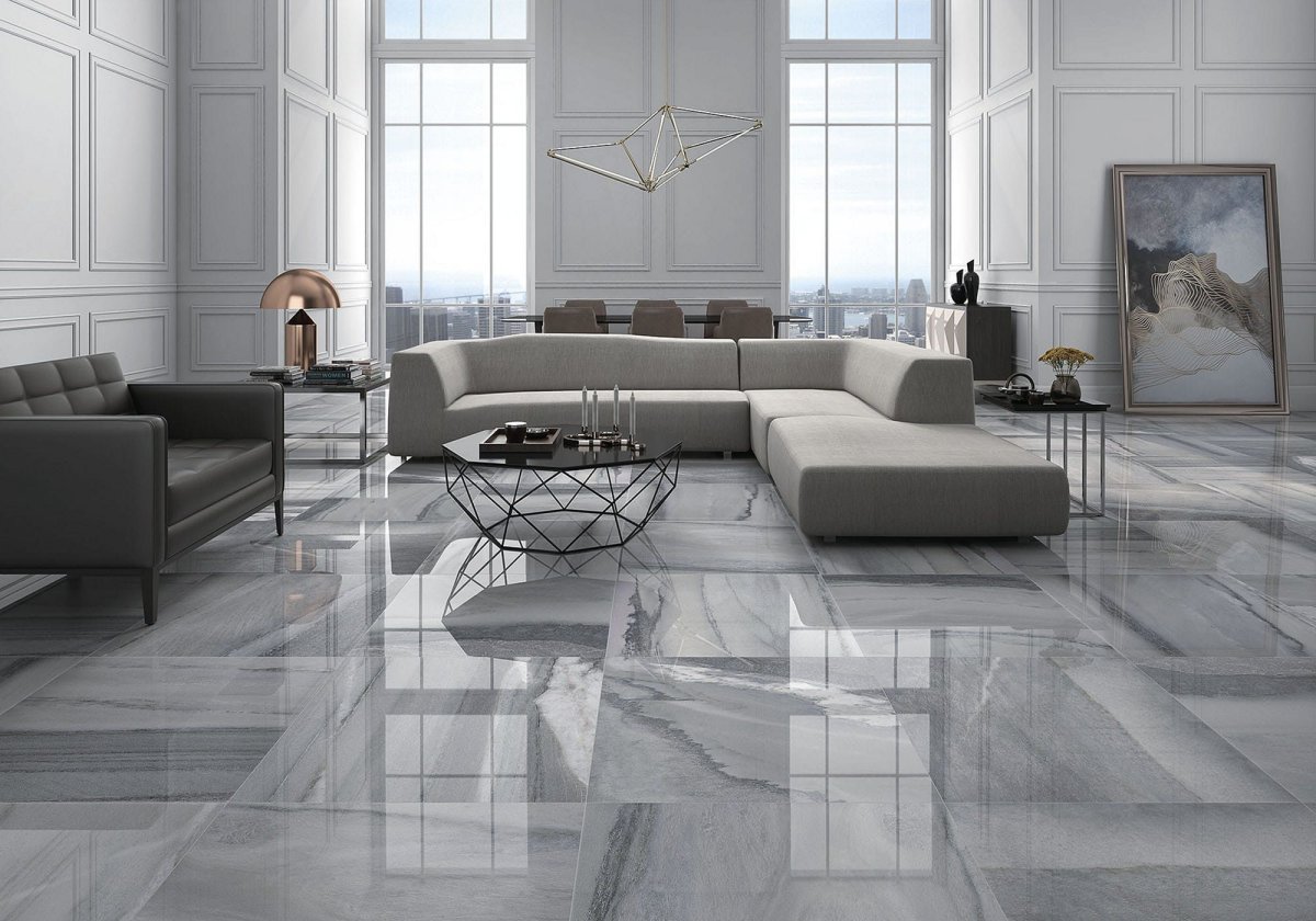 Напольная глянцевая плитка для кухни