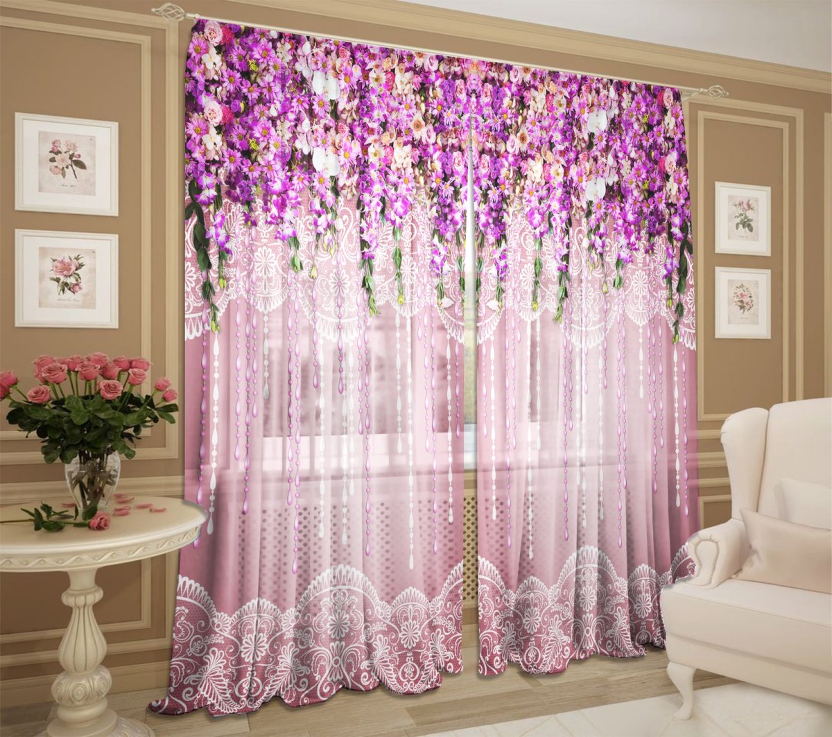 Шторы в технике батик