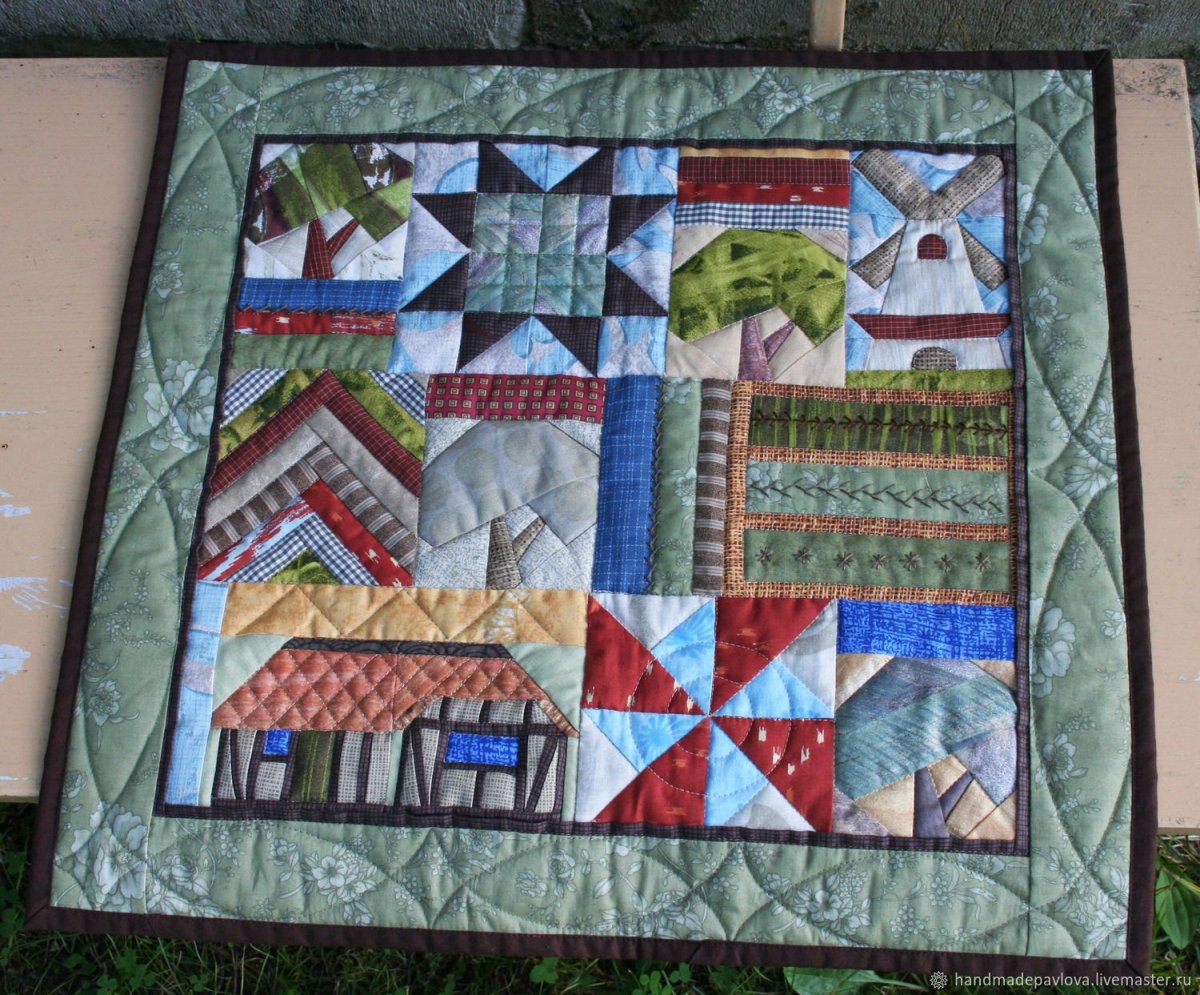 Лоскутное одеяло панно