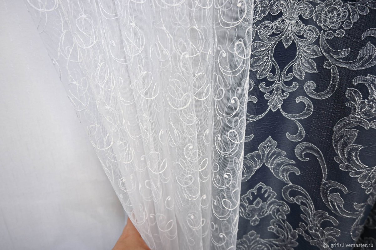 Тюль сетка с вышивкой