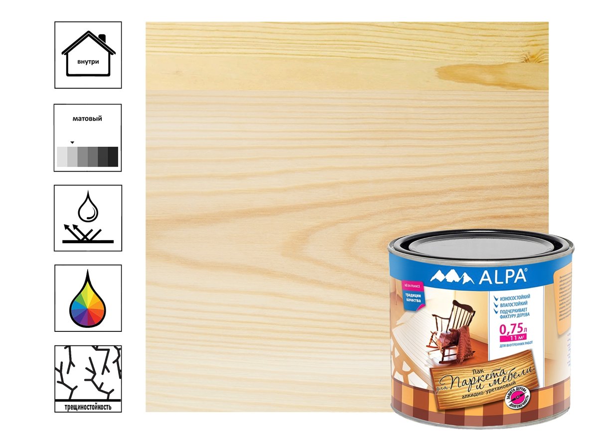 Лак паркетный этикетка