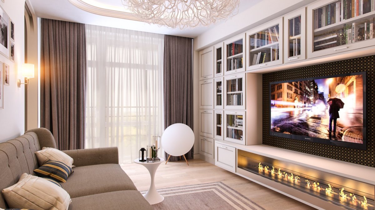 Телевизор возле окна