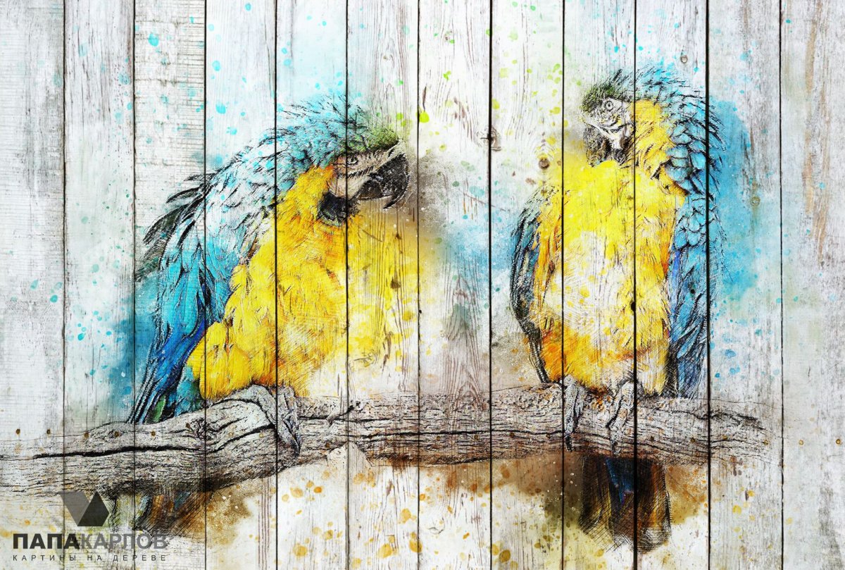 Интерьерная живопись птицы