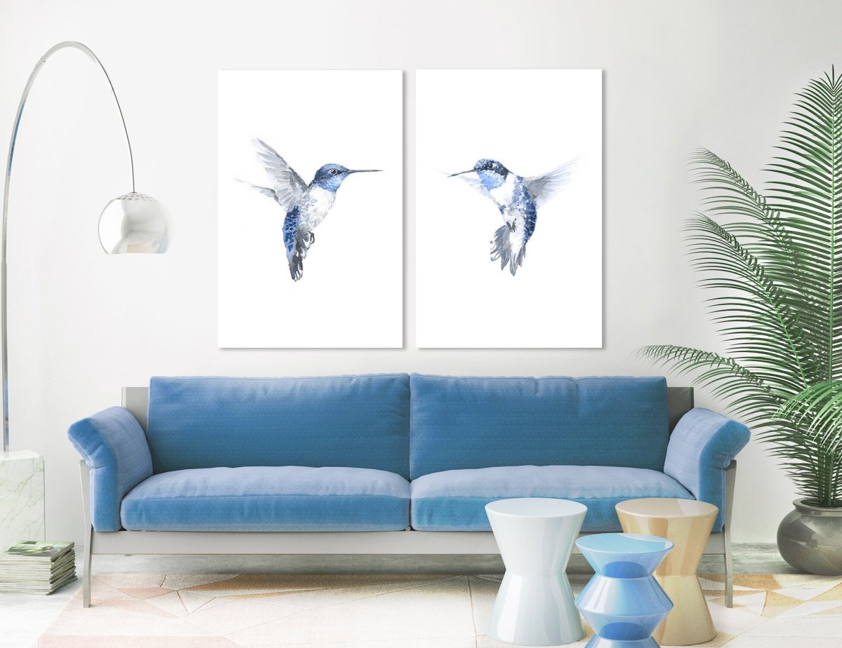 Голубые птицы маслом