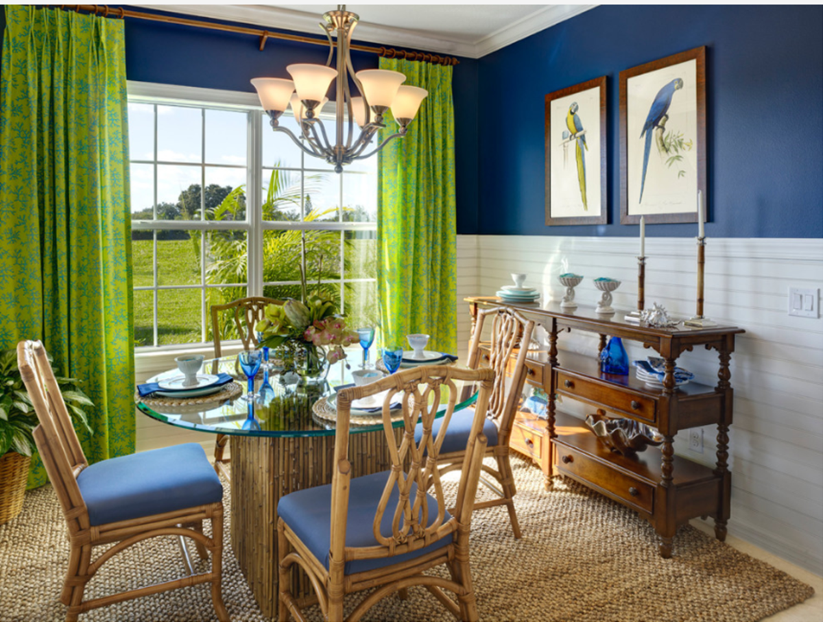 Голубой и зеленый в интерьере