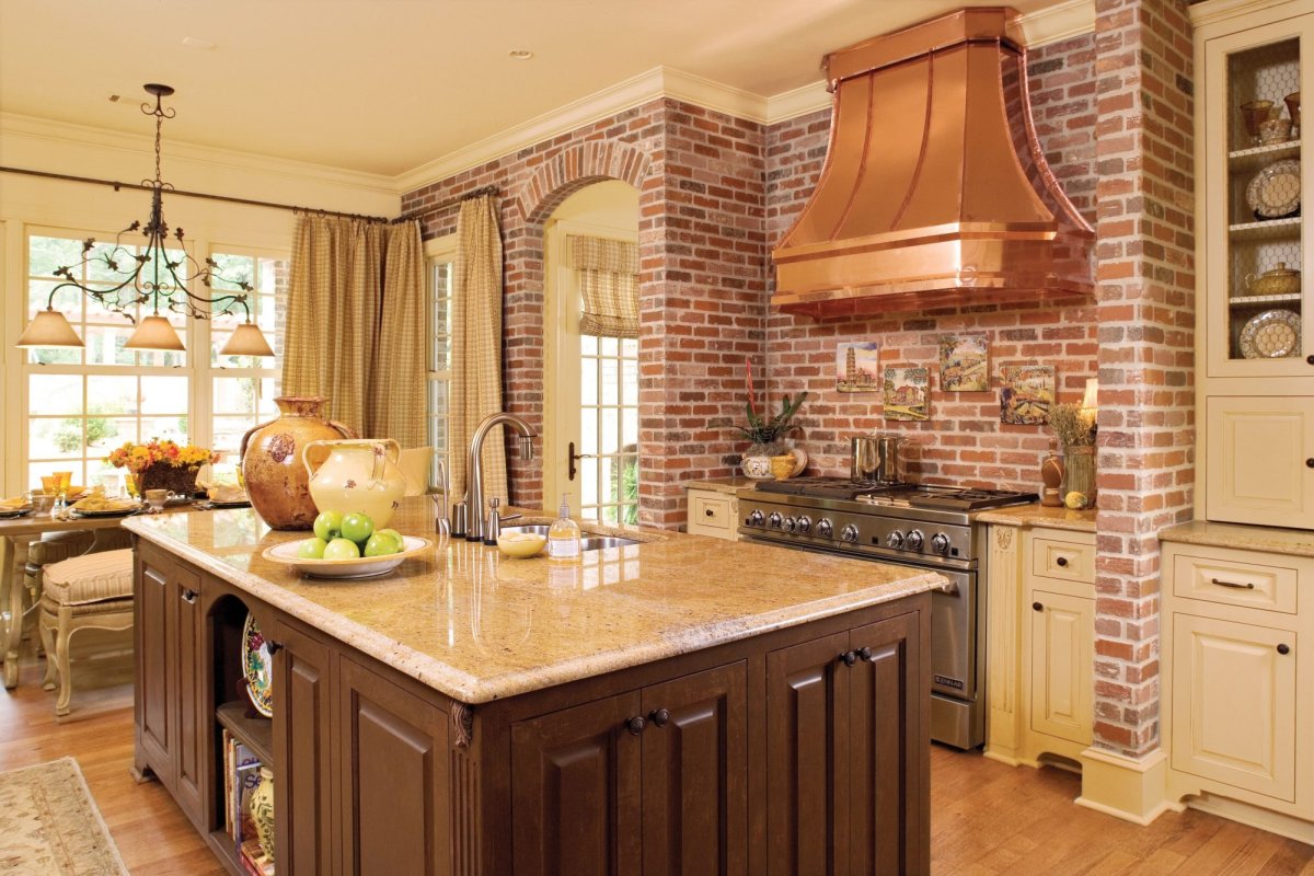 Кухня с кирпичом Лондон БРИК