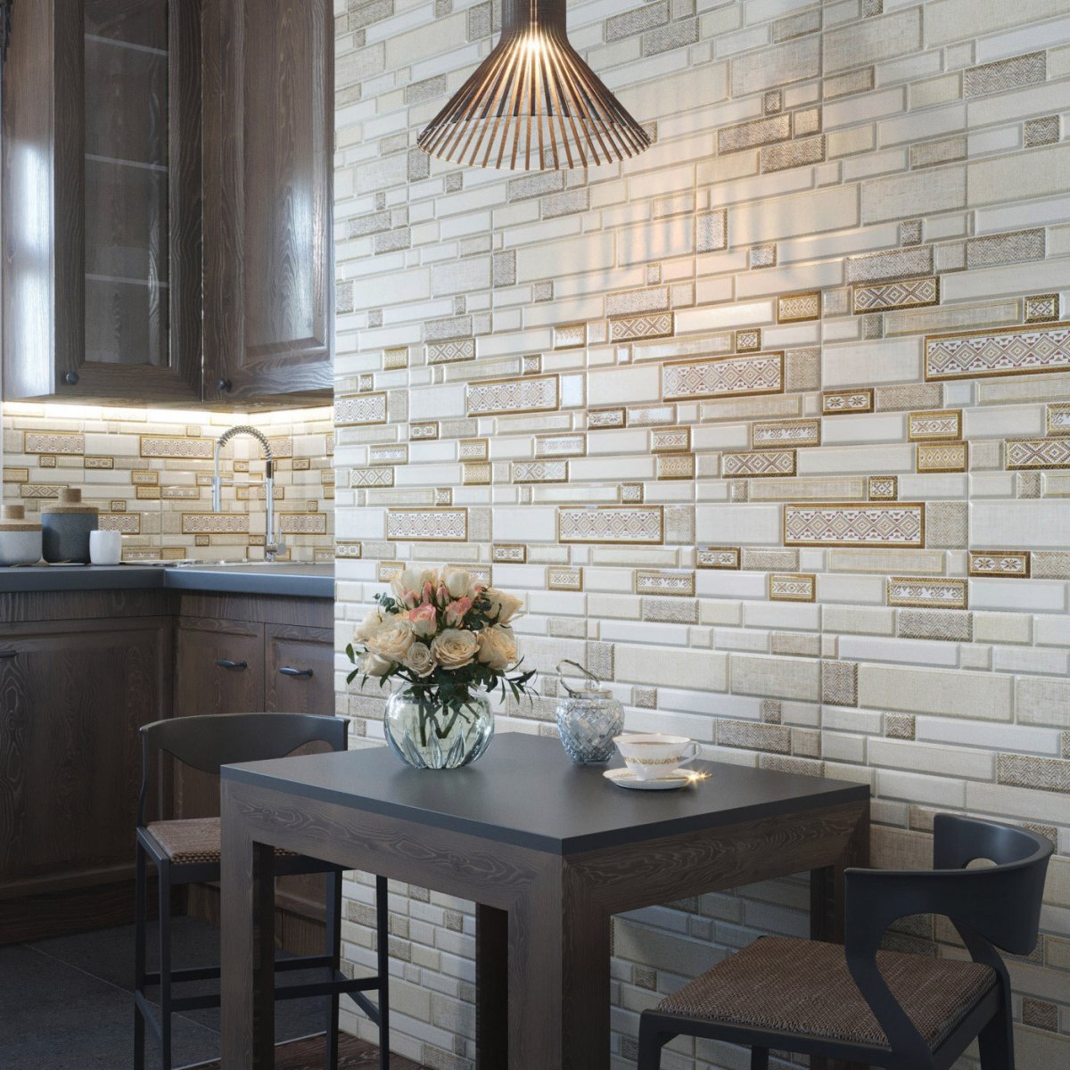 Кирпичная стена на кухне