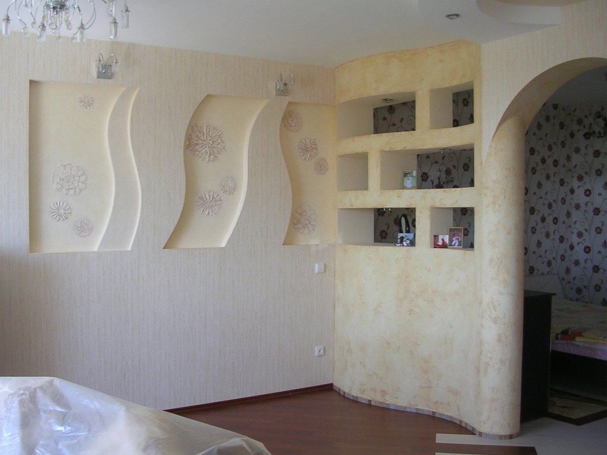 Декоративная стена из гипсокартона