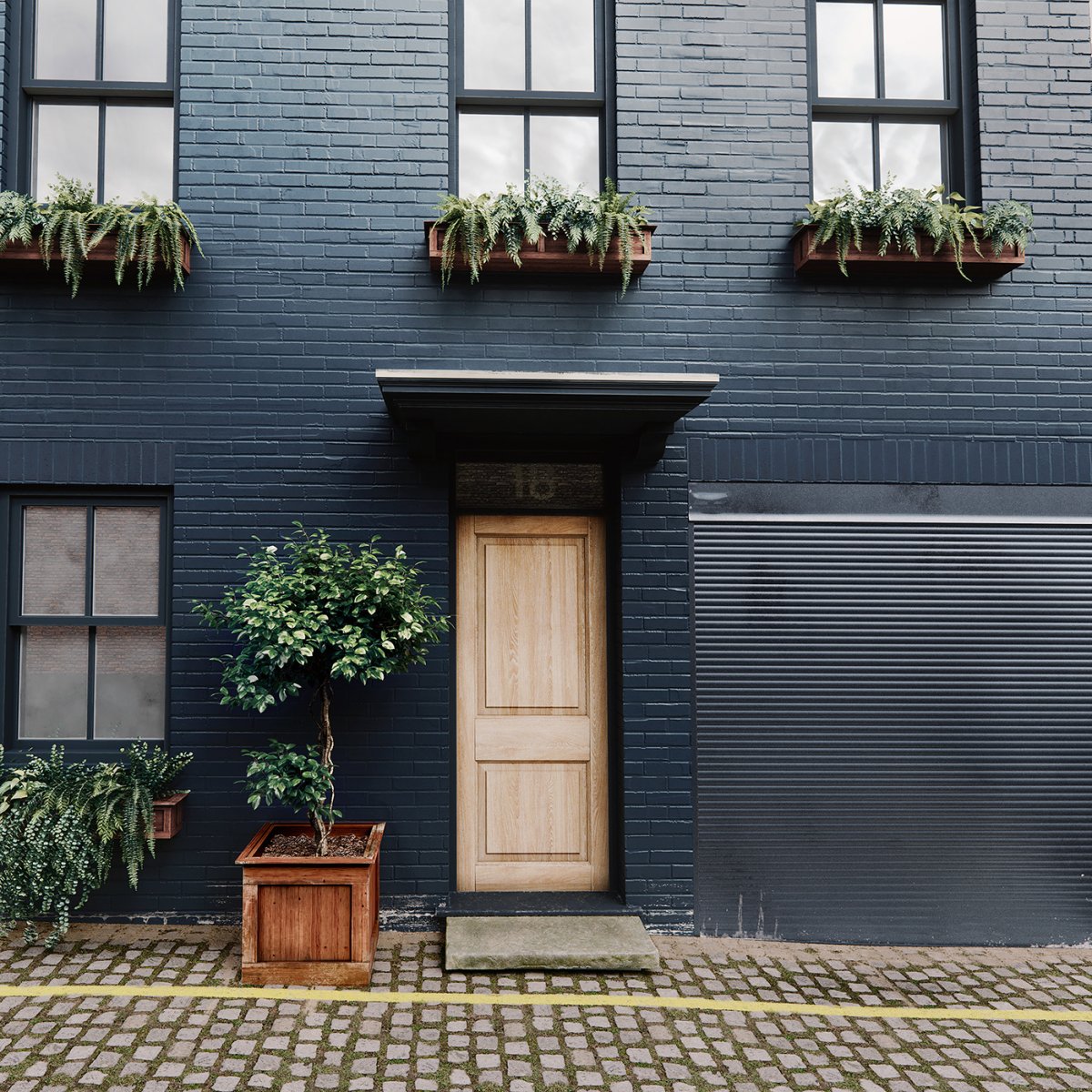 Крашеный кирпич фасад