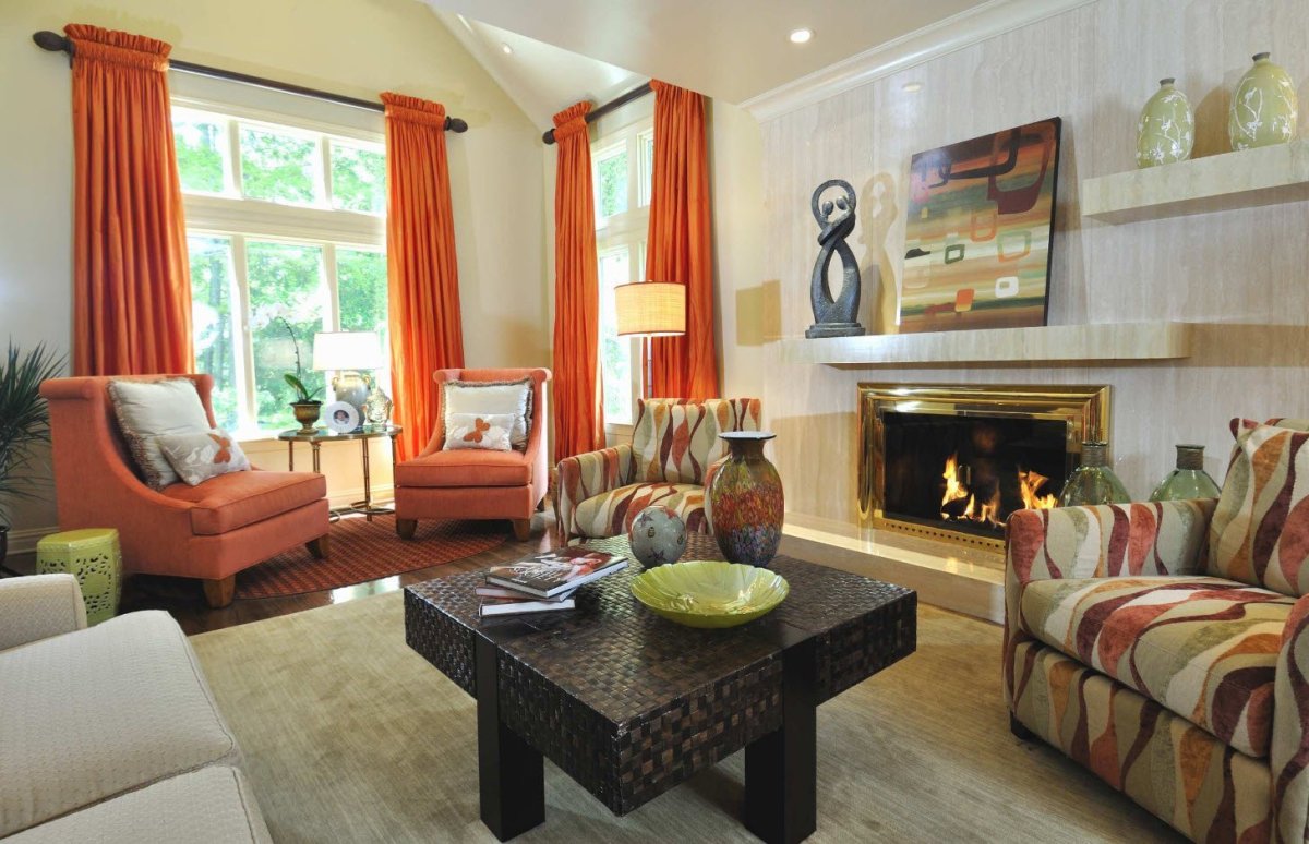 Цвет лососевый сочетание в интерьере