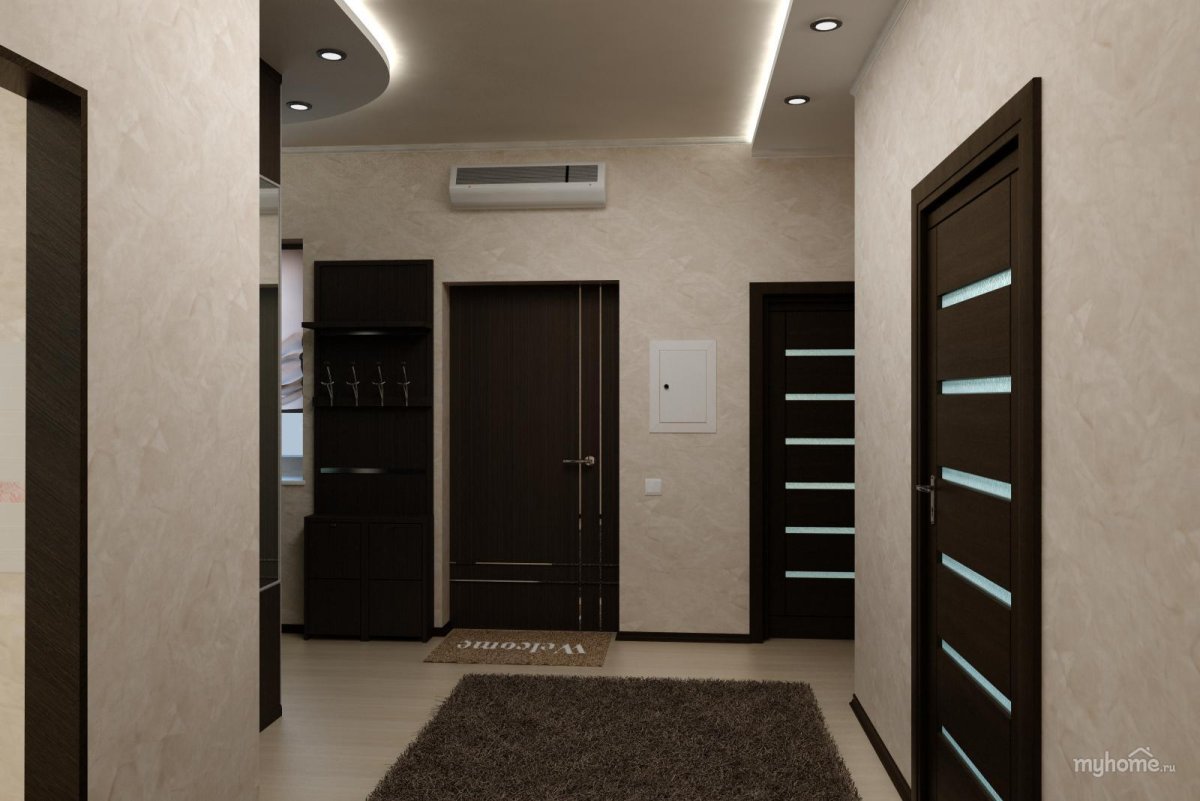Коридор с дверями венге