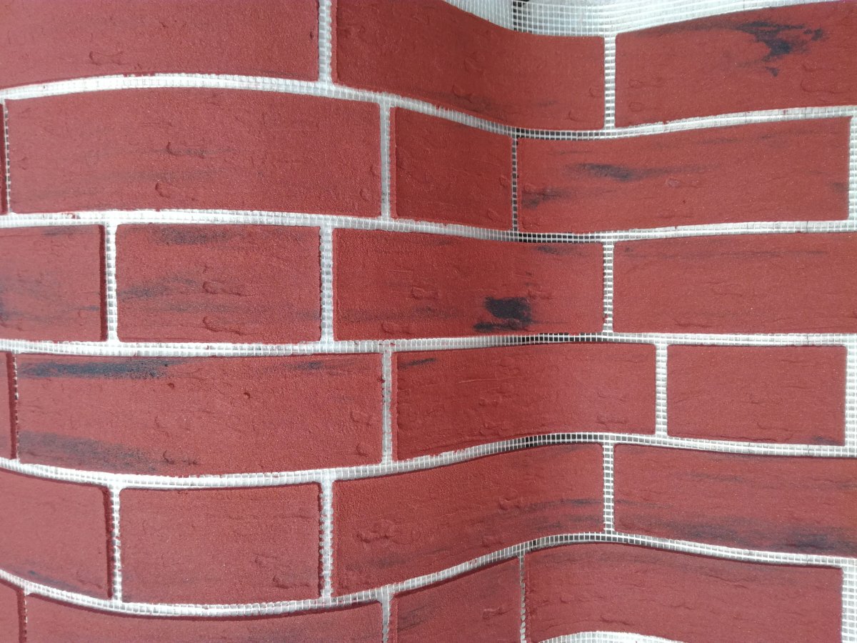 Красный декоративный кирпич в интерьере