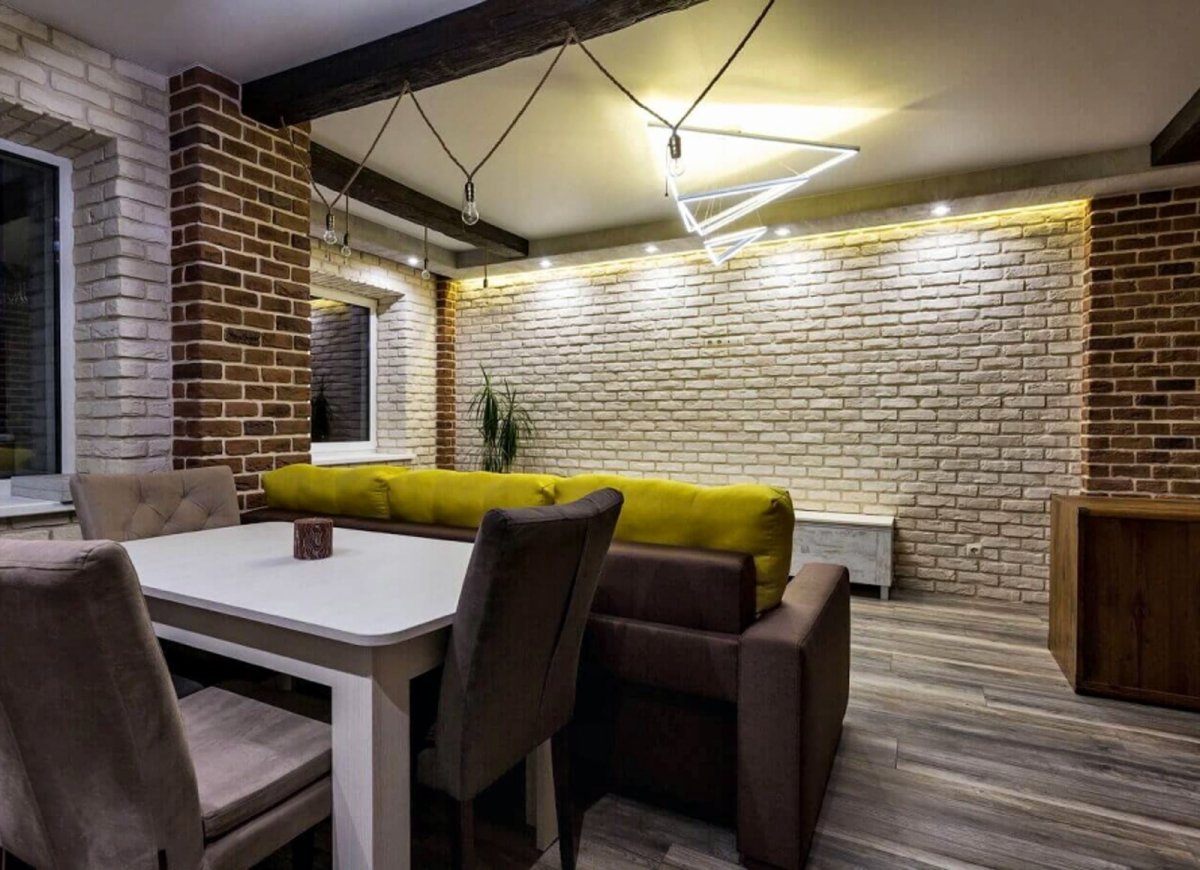 Декоративный кирпич в интерьере