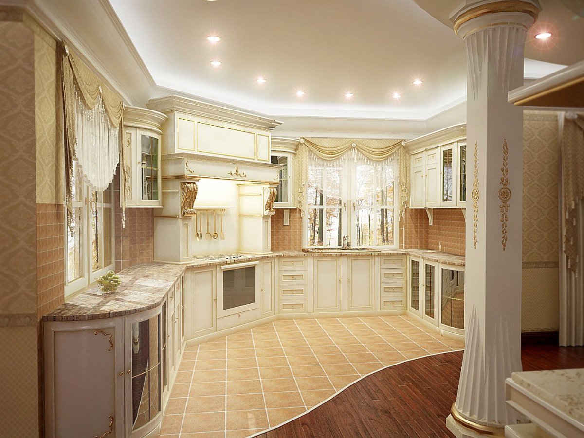 Арка между кухней и гостиной