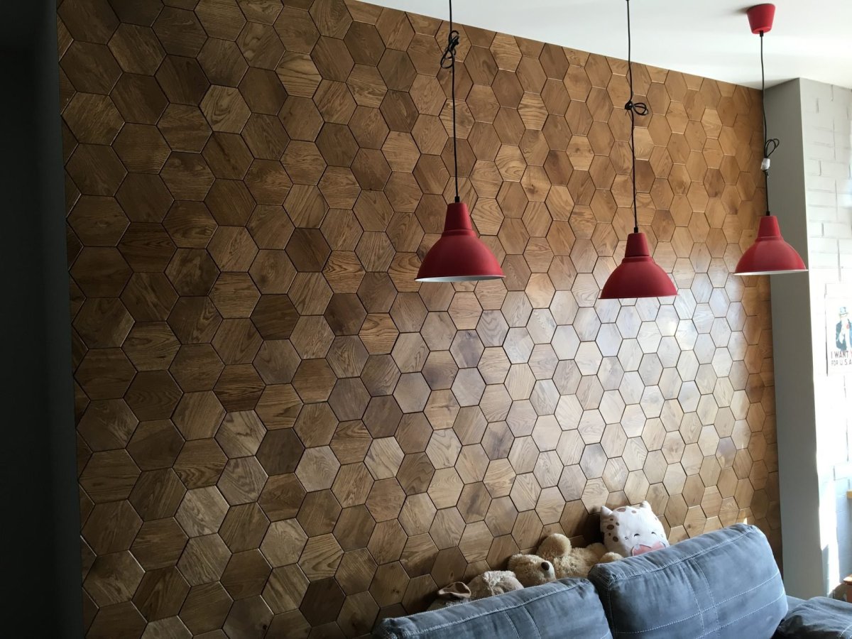 Деревянные соты в интерьере