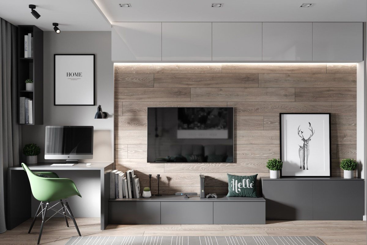 Зона для телевизора в интерьере