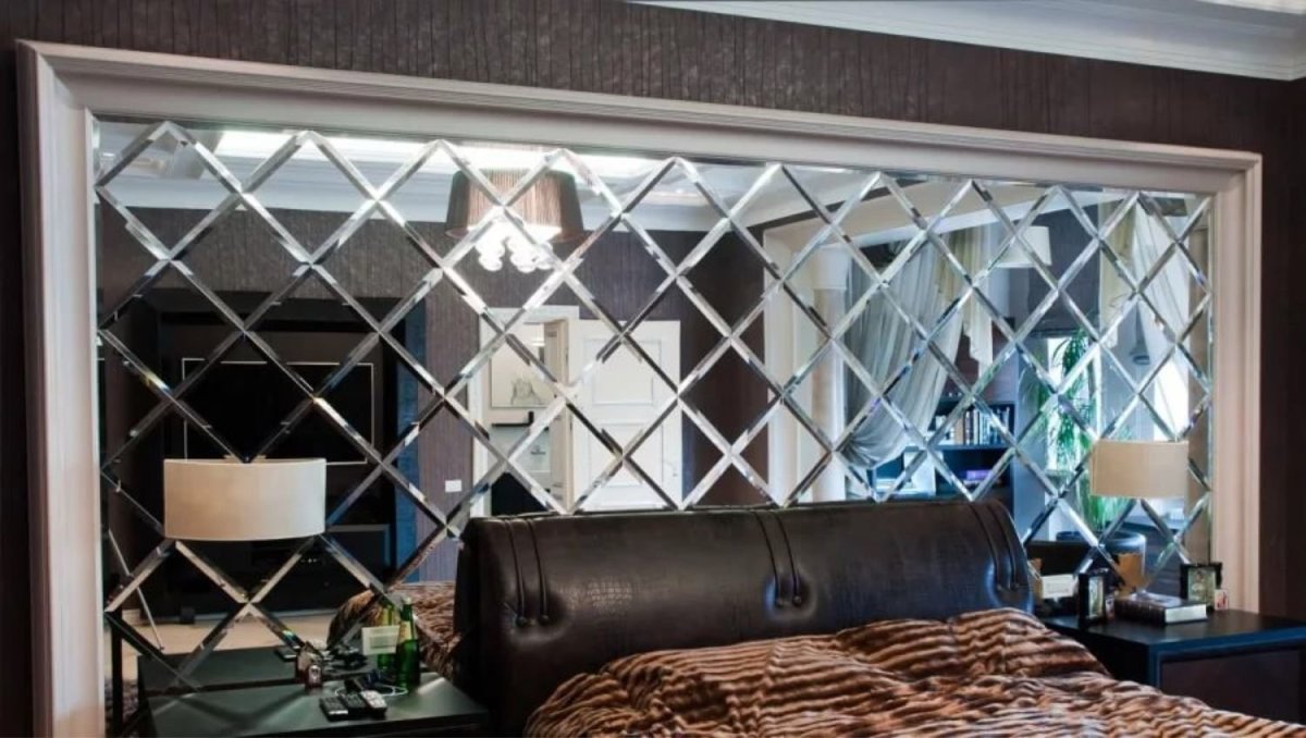 Зеркало ромбами с фацетом