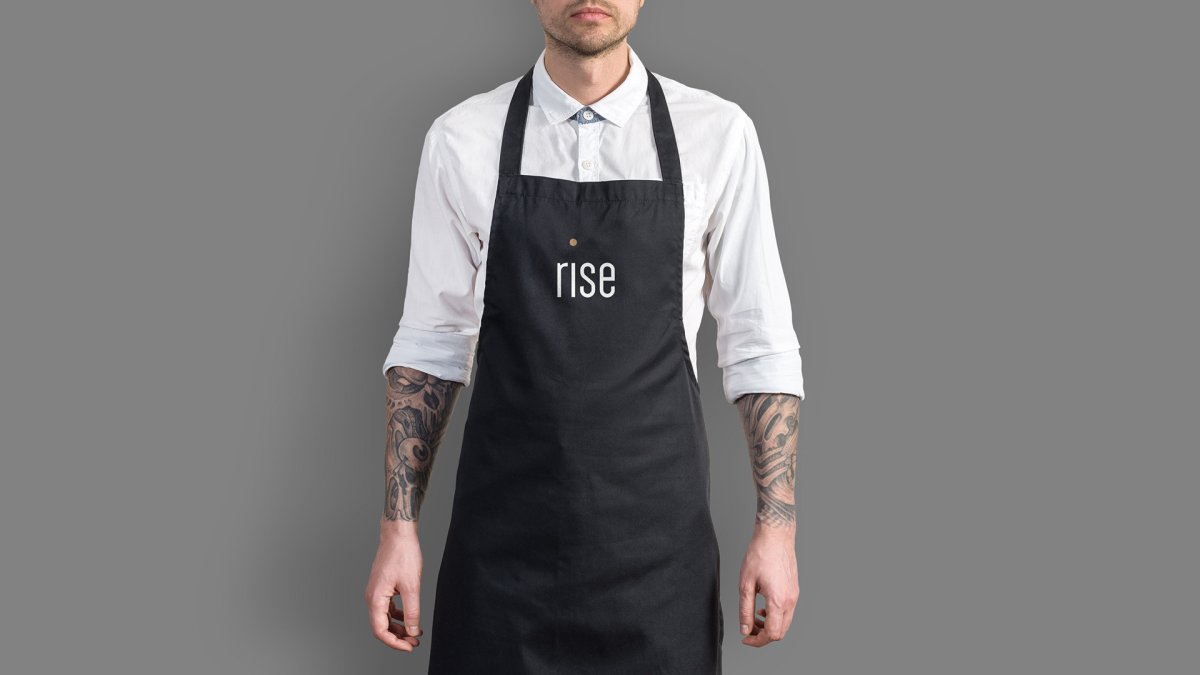 Фартук черный с салатовой надписью