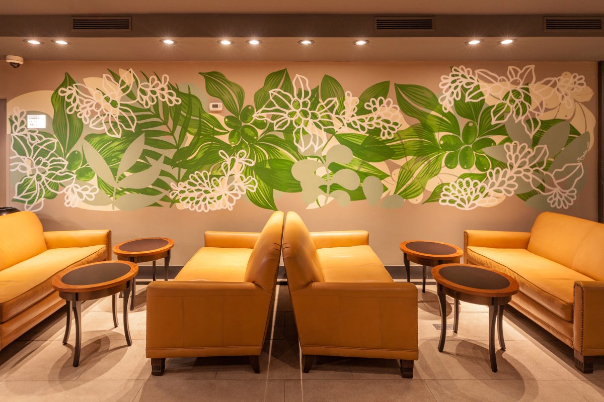 Роспись на стене кафе-столовой