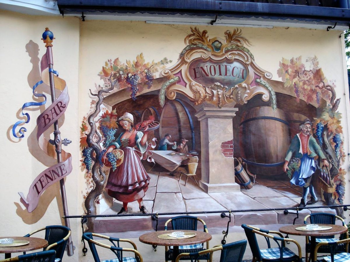 Роспись стен в интерьере кафе