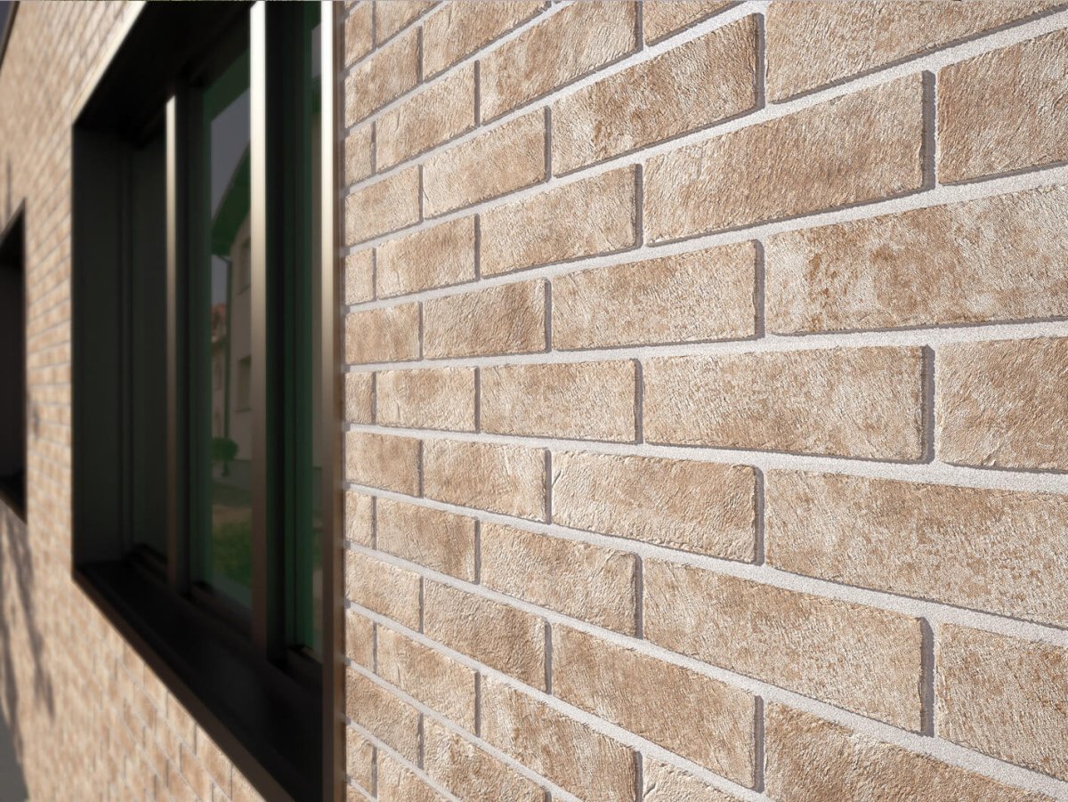 Серая кирпичная стена