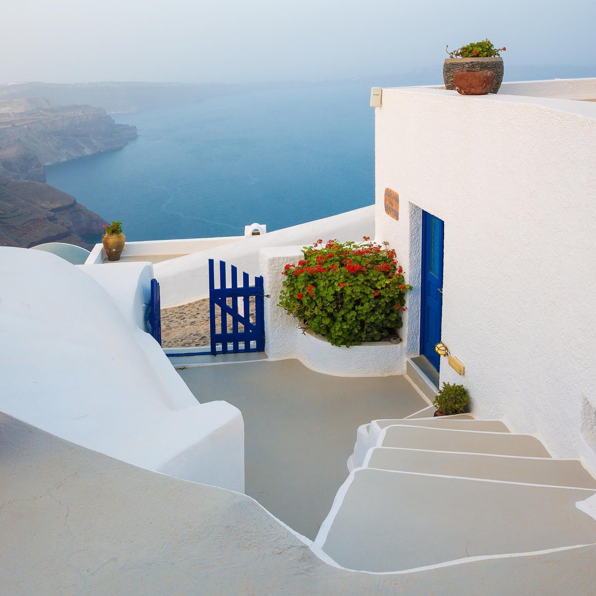 Греция улочки Санторини фрески