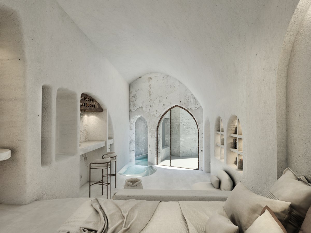 Санторини Греция комната