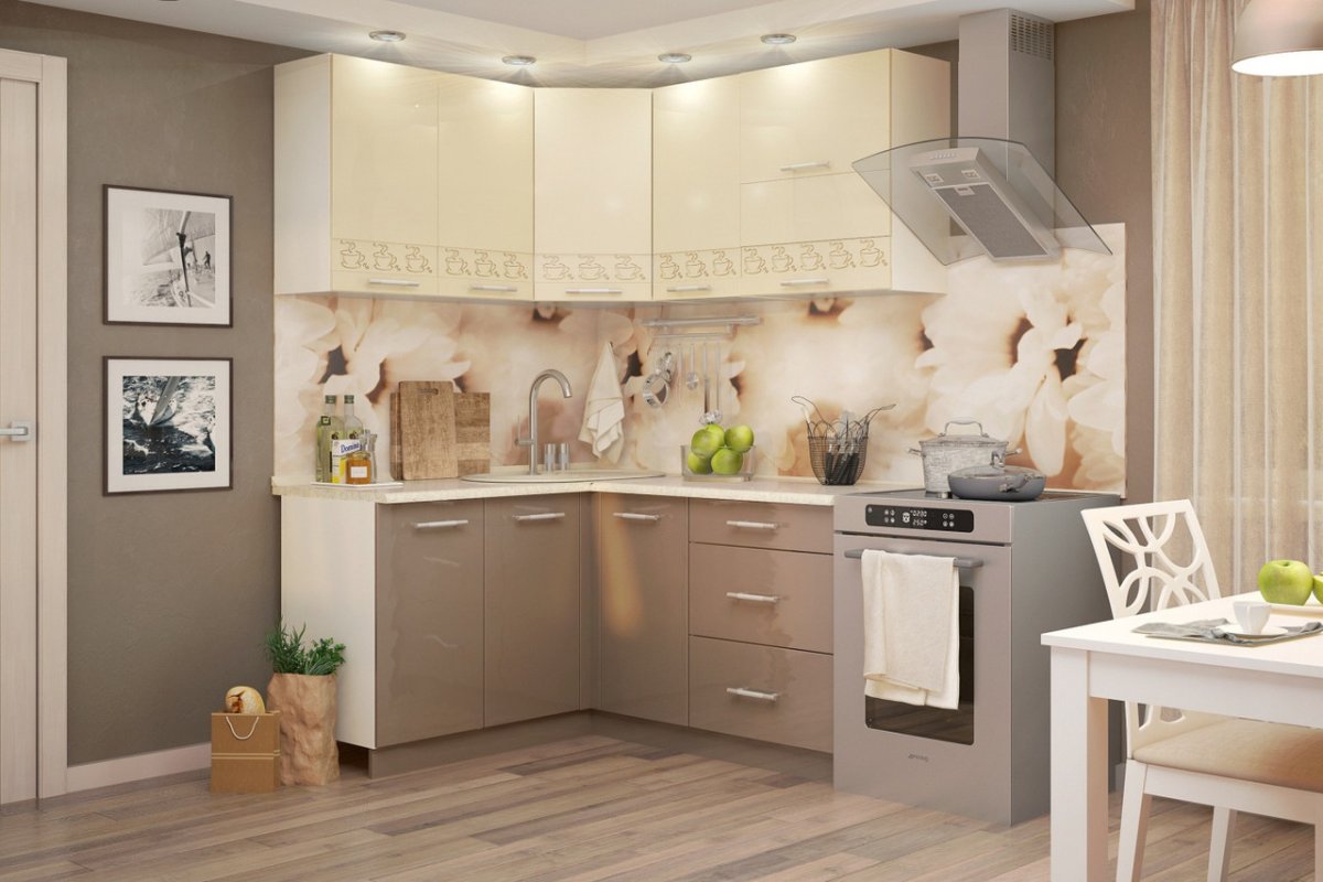 Кухня цвета капучино